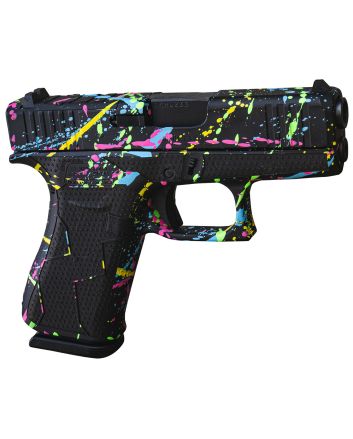 Glock UX4350204NSPLT G43XSub-Compact Frame 9mm 10+1 3.41" Black GMB Barrel, Black Splatter Cerakote Serrated Steel Slide, Polymer Frame &amp; Grip