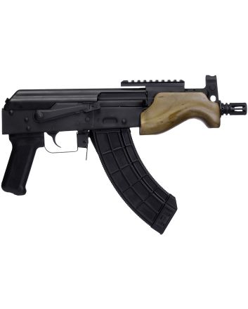 Century Arms HG7596N Draco Micro 7.62x39mm 30+1 6.25" Black Threaded Barrel, Black Anodized Picatinny Rail Receiver, Black Polymer Grip, Wood Furniture