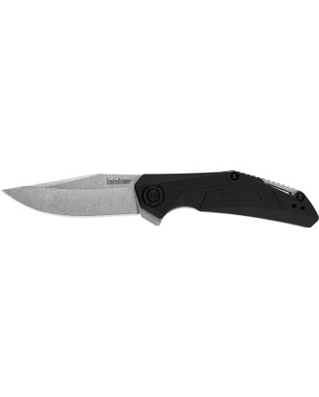 Kershaw 1370 CamshaftEDC 3" Folding Clip Point Plain Stonewashed 4Cr14 Blade, Black GFN Handle
