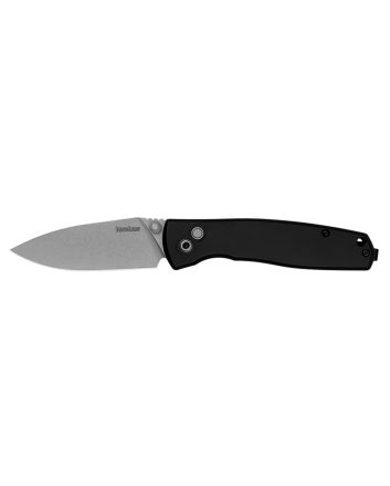 Kershaw 2053 Kindred3" Folding Spear Point Plain Stonewashed D2 Steel Blade, Black Anodized Aluminum Handle