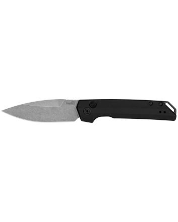 Kershaw 7038 Launch Iridium Automatic 3.45" Folding Spear Point Plain Stonewashed CPM MagnaCut Steel Blade, Black Anodized Aluminum Handle