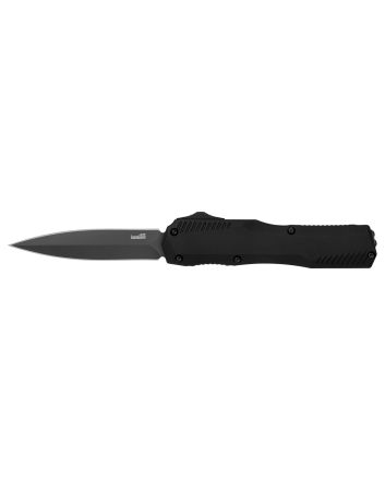 Kershaw 9000DE LivewireAutomatic 3.45" OTF Spear Point Plain Black PVD CPM MagnaCut Steel Blade, Black Anodized Aluminum Handle