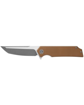 Sig Sauer Knives TS8SBRN Tsuru3.30" Folding Tanto Plain Satin 154CM SS Blade, 4.20" Coyote Brown G10 Handle