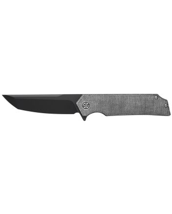 Sig Sauer Knives TS8BB Tsuru3.30" Folding Tanto Plain Black PVD 154CM SS Blade, 4.20" Salt &amp; Pepper Micarta Handle
