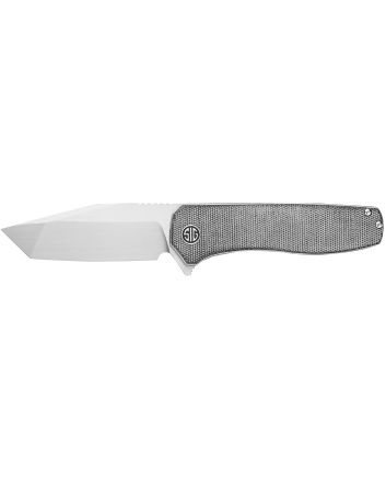 Sig Sauer Knives XI6SB Xiphos3.40" Folding Modified Tanto Plain Satin Nitro-V Blade, 4.20" Salt &amp; Pepper Micarta Handle