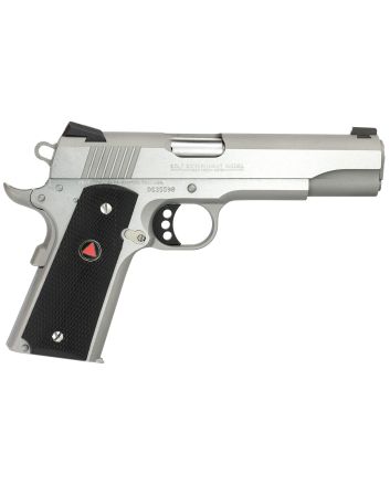 Colt Mfg O2020XE Delta Elite Government 10mm Auto 8+1 5" Steel Barrel, Stainless Steel Serrated Slide &amp; Frame w/Beavertail, Black Polymer w/Delta Medallions Grips, Ambidextrous