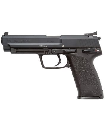 HK 81000365 USP Expert V1 SA/DA 45 ACP Caliber with 5.19" Barrel, 10+1 Capacity, Overall Black Finish, Serrated Trigger Guard Frame, Serrated Long Steel Slide &amp; Polymer Grip Includes 2 Mags