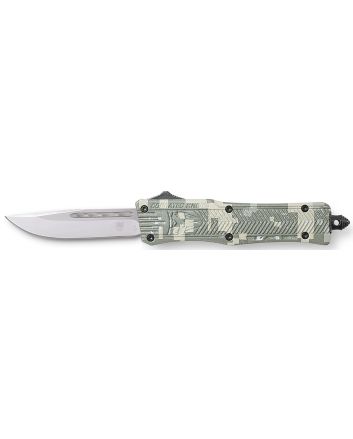 CobraTec Knives SADCCTK1SDNS CTK-1 American Flag Small 2.75" OTF Drop Point Plain D2 Steel Blade, 4.25" Digital Camo Aluminum Alloy Handle