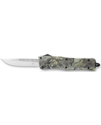 CobraTec Knives MWDCTK1MDNS CTK-1 American Flag Medium 3" OTF Drop Point Plain D2 Steel Blade, 5" Woodland Camo Aluminum Alloy Handle