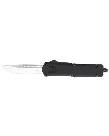 CobraTec Knives MBFS3DNS FS-3Medium 3" OTF Drop Point Plain D2 Steel Blade, 4.50" Black Aluminum Alloy Handle