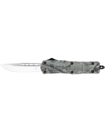 CobraTec Knives MWDFS3DNS FS-3Medium 3" OTF Drop Point Plain D2 Steel Blade, 4.50" Woodland Camo Aluminum Alloy Handle