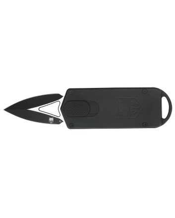 CobraTec Knives CTASPBLK ASP1.94" OTF Dagger Plain D2 Steel Blade, 3.31" Black Aluminum Handle
