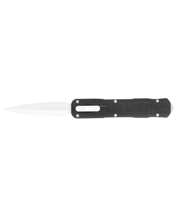CobraTec Knives CTRPTBLKDAGNS Raptor3.13" OTF Dagger Plain D2 Steel Blade, 4.50" Black Aluminum Handle