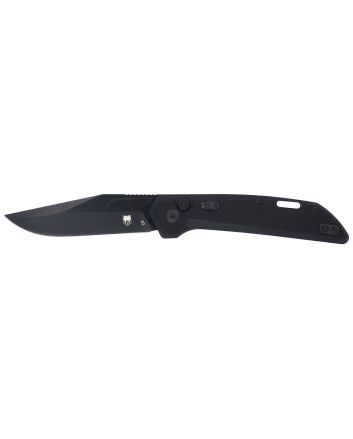 CobraTec Knives CTNAJBLK Naja3.50" Folding Plain Black Powder Coated D2 Steel Blade, 4.75" Black G10 Scales Handle