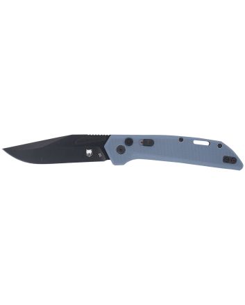 CobraTec Knives CTNAJSLGRY Naja3.50" Folding Plain Black Powder Coated D2 Steel Blade, 4.75" Slate Gray G10 Scales Handle