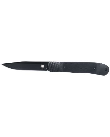 CobraTec Knives CTTHRG10BKO TrapperSmall 3.13" Folding Plain 154CM SS Blade, 4.25" Black G10 Handle