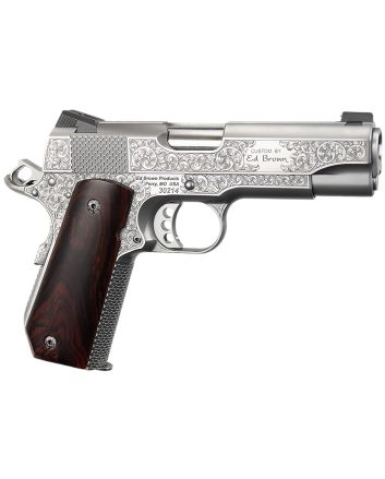 Ed Brown KCSSSIG Kobra Carry Signature Edition 45 ACP 7+1 4.25" Stainless Recessed Crown Barrel, Engraved Serrated Stainless Steel Slide &amp;Frame w/Beavertail, Cocobolo Grip