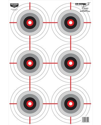 Birchwood Casey BC-37037 EZE-ScorerBullseye Hanging Paper 23" x 35" Black/Gray/Red 5 Pack