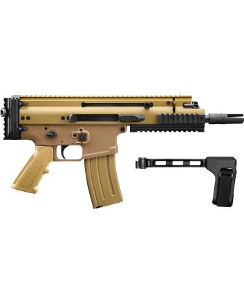 FN 38101885 SCAR 15P 5.56x45mm 10+1 7.50" Black Flat Dark Earth Picatinny Rail Aluminum Receiver SB Tactical Brace