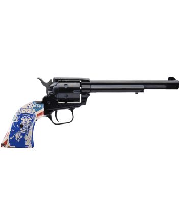 Heritage Mfg RR22B6-US09 Rough Rider22 LR 6 Shot 6.50" Black Black Zinc Alloy Frame &amp; Cylinder, Ivory w/Red/Blue Uncle Sam Grip, Hammer/Thumb Safety, Exposed Hammer