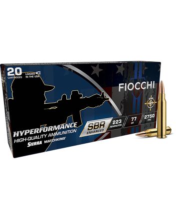 Fiocchi 223SBRD Hyperformance223Rem 77gr Hollow Point Boat Tail 20 Per Box/10 Case