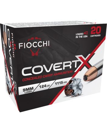 Fiocchi 9CCWB CovertX9mm 124gr Jacketed Hollow Point 20 Per Box/10 Case