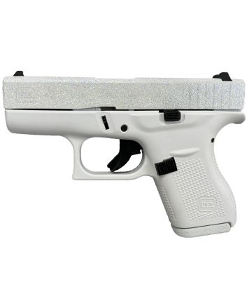 Glock UI4250204NFRST G42 Gen3 Sub-Compact Frame 380 ACP 6+1 3.25" Black Steel Barrel, Frost Glitter Cerakote Serrated Steel Slide, Frost Cerakote Polymer Frame, Textured Polymer Grip, Right Hand