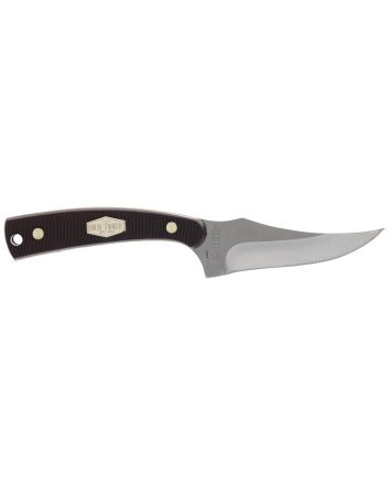 Old Timer 1227067 Sharpfinger1.60"/3.25" Folding/Fixed Plain Satin Stainless Steel Blade 2.20"/3.75" Brown w/Brass Sawcut Handle