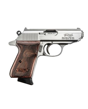 Walther Arms 4796004WG PPK/SCarry Frame 380 ACP 7+1 3.30" Stainless Steel Barrel, Serrated Stainless Steel Slide &amp; Frame w/Beavertail, Walnut Grip