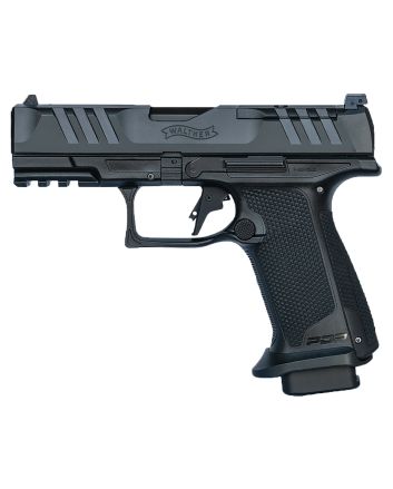 Walther Arms 2844176 PDP F-Series Pro E 9mm Luger 18+1 4" Black Steel Barrel, Black Optic Ready/Serrated Steel Slide, Black Polymer Frame w/Picatinny Rail, Interchangeable Backstrap Grip