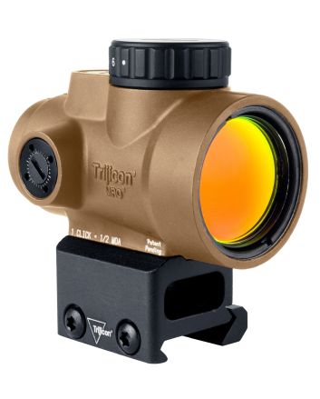Trijicon 2200327 MRO SDCoyote Tan 1x25mm 2 MOA Red Dot Reticle Full Co-Witness Mount
