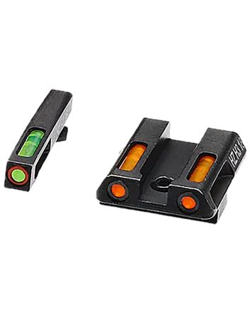 HiViz GLN621 LiteWave H3 Fiber-Optic Sight Set Green Tritium/Orange Outline w/Litepipes Orange Fits Glock 42, 43, 43X, 48