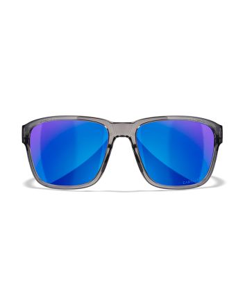 Wiley X AC6TRK09 TrekM/L Blue Mirror Lens Polycarbonate Gloss Crystal Dark Gray Frame