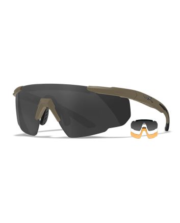 Wiley X 308T Saber AdvancedSmoke Gray/Clear/Light Rust Lens Polycarbonate Matte Tan Frame