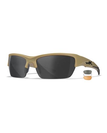 Wiley X CHVAL06T ValorMedium Smoke Gray/Clear/Light Rust Lens Polycarbonate Matte Tan Frame