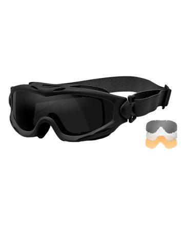 Wiley X SP293B Spear Goggles Smoke Gray/Clear/Light Rust Lens Matte Black Frame