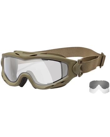 Wiley X SP30DLT Spear Apel Goggles Clear Lens Tan Frame