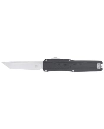 CobraTec Knives CTLGDBLKTNS LegendEDC 3.13" OTF Plain Stonewashed VG-10 SS Blade, 4.75" Black Textured Aluminum Handle