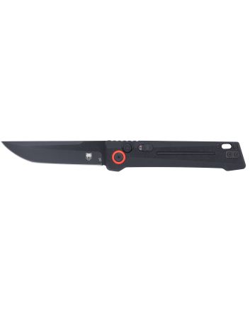 CobraTec Knives CTIFRBLK Inferno3.50" OTF Tanto Plain Black TiCN D2 Steel Blade, 4.75" Black Textured Handle