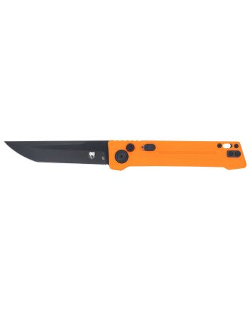 CobraTec Knives CTIFRORG Inferno3.50" OTF Tanto Plain Black TiCN D2 Steel Blade, 4.75" Blaze Orange Textured Handle