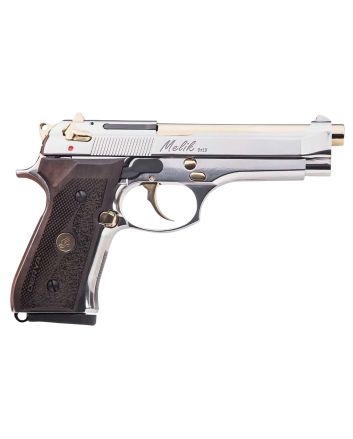 Derya Firearms 15L.MELIK9.NG.TR Melik9mm Luger 15+1 4.90" Gold TiN Steel Barrel, Black Melonite Serrated Steel Slide,Black Aluminum Frame, Black Polymer Grip