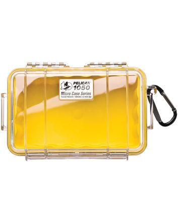 Pelican 1050027100 Micro CaseYellow/Clear Polycarbonate 7.99" Long