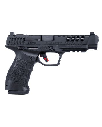 SAR USA SARSPTG3BL SAR9 Sport Gen3 9mm Luger 19+1 5.20" Black Steel Barrel, Black Lightening Cut/Optic Ready/Serrated Steel Slide, Black Polymer Frame w/Picatinny Rail, Interchangeable Backstrap
