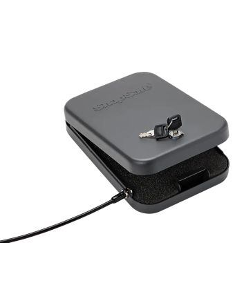SnapSafe 75200 Lock BoxLarge Key Entry Black Steel Holds 1 Handgun 9.50" L x 6.50" W x 1.75" D