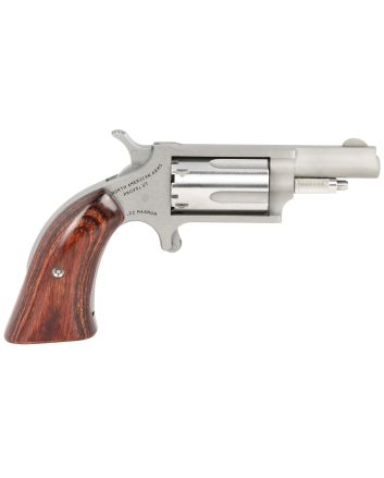 North American Arms 22MGBG Mini-Revolver22 WMR 5 Shot 1.63" Barrel, Stainless Steel Barrel/Cylinder/Frame, Exclusive Wood Boot Grip