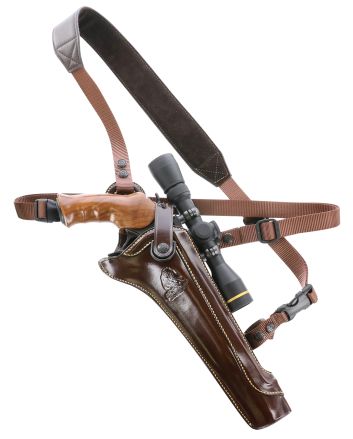 Galco KH130H Kodiak Hunter Chest Holster Havana Brown Leather Shoulder/Torso Strap Fits S&amp;W N Frame Fits Ruger Blackhawk 7.50" Right Hand