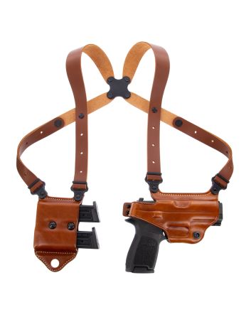 Galco MCII250 Miami Classic II Shoulder System Size Fits Chest Up To 56" Tan Leather Harness Fits Sig P229 Fits Sig P226 Fits Sig P228 Right Hand