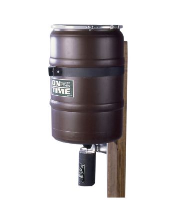 On Time 50003 Elite Lifetime Fish Feeder Combo 25 Gallon Capacity, Built-In Agitator Rod, Steel Band with Welded Bracket