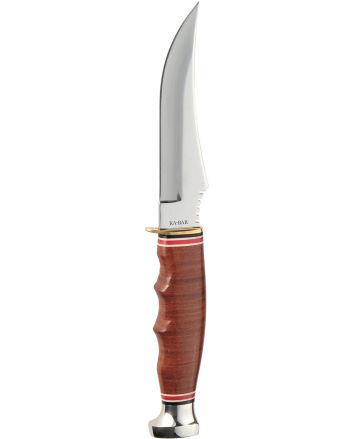 Ka-Bar 1233 Skinner4.38" Fixed Skinner Plain Polished 5Cr15MoV SS Blade, Brown Leather Handle, Includes Sheath
