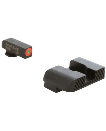 AmeriGlo GL434 Protector Sight Set for GlockGreen Tritium Orange Outline Front Sight-Black Serrated Rear Sight